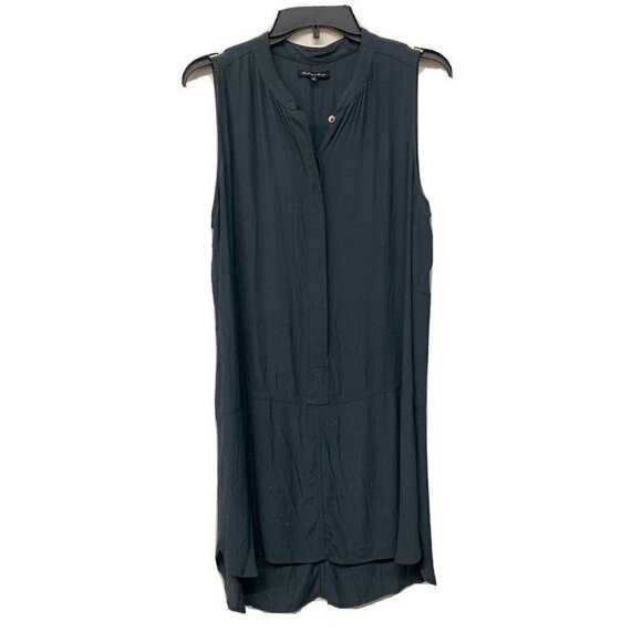 Broadway & Broome Gray Sleeveless Split Neck Tunic Dress - Picture 1 of 4